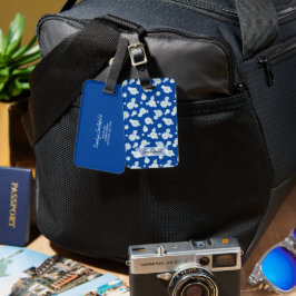 Zacht Blauw Daisy Bloemen Botanische Lente Bloemen Bagagelabel