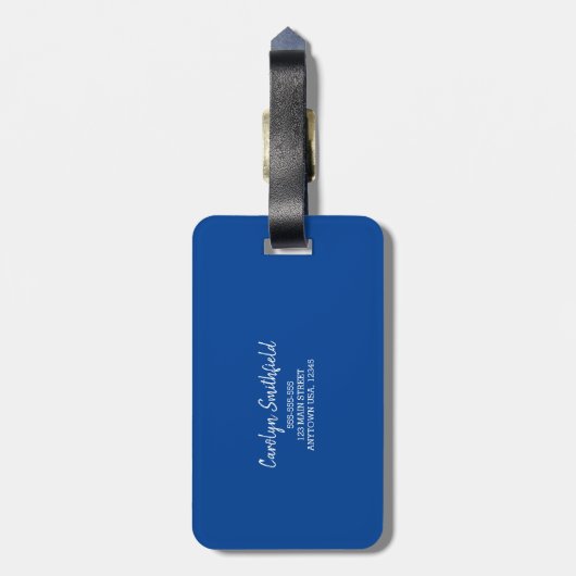 Zacht Blauw Daisy Bloemen Botanische Lente Bloemen Bagagelabel (Achterkant verticaal)