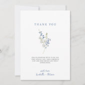 Zacht Blauw Delicaat Bloemenboeket Bedankkaart (Voorkant)