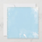 Zacht Blauw Doopsel Dank u kaart met Gouden Accent (Achterkant)