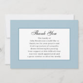 Zacht blauw eenvoudige begrafenis bedankkaart kaart (Voorkant)