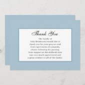 Zacht blauw eenvoudige begrafenis bedankkaart kaart (Voorkant / Achterkant)