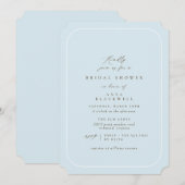 Zacht blauw | Elegant klassiek Vrijgezellenfeest Kaart (Voorkant / Achterkant)