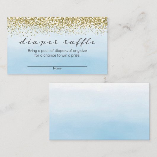 Zacht blauw en goud Baby showers luierkrabbel Informatiekaartje (Voorkant / Achterkant)