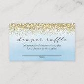 Zacht blauw en goud Baby showers luierkrabbel Informatiekaartje (Voorkant)