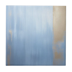 Zacht blauw en gouden keramische Tegel Tegeltje