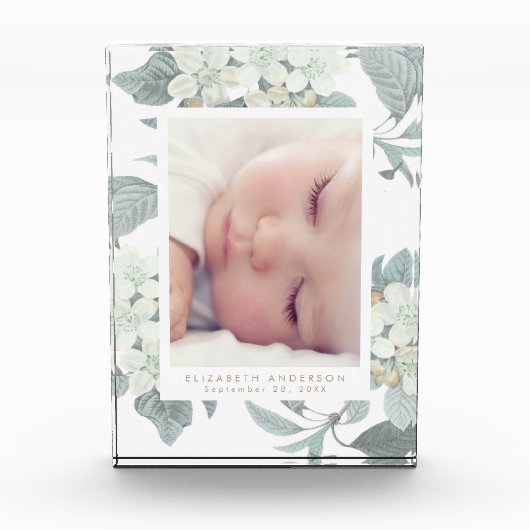 Zacht blauw en grijs  Floral Lijst van het Blok va (Voorkant)