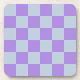 Zacht blauw en lavendel geruit bier onderzetter