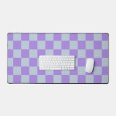 Zacht blauw en lavendel geruit bureaumat (Keyboard & Muis)