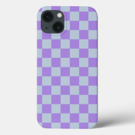 Zacht blauw en lavendel geruit Case-Mate iPhone case