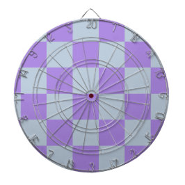 Zacht blauw en lavendel geruit dartbord