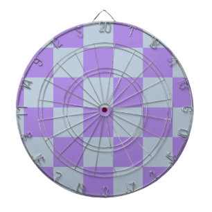Zacht blauw en lavendel geruit dartbord