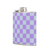 Zacht blauw en lavendel geruit heupfles (Links)