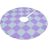 Zacht blauw en lavendel geruit kerstboom rok (Gekanteld)