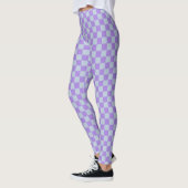 Zacht blauw en lavendel geruit leggings (Links)