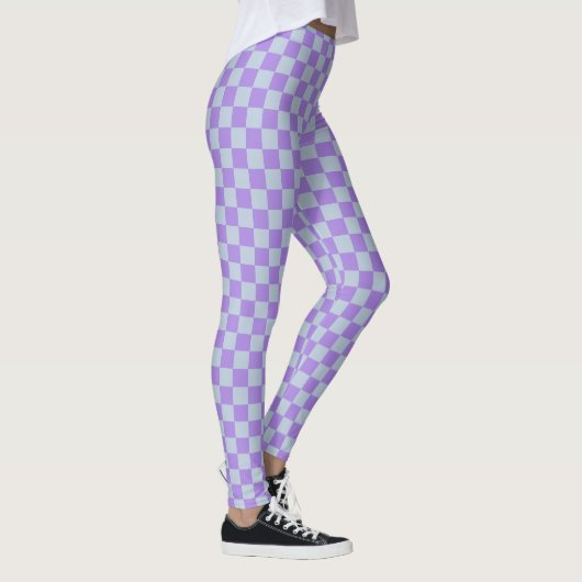 Zacht blauw en lavendel geruit leggings (Rechts)