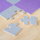 Zacht blauw en lavendel geruit legpuzzel (Zijkant)