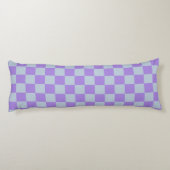 Zacht blauw en lavendel geruit lichaamskussen (Achterkant)