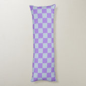 Zacht blauw en lavendel geruit lichaamskussen (Achterkant (Verticaal))