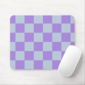 Zacht blauw en lavendel geruit muismat (Met muis)