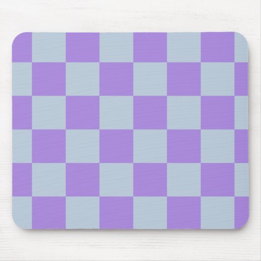 Zacht blauw en lavendel geruit muismat (Voorkant)