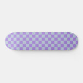 Zacht blauw en lavendel geruit persoonlijk skateboard (Horizontaal)