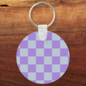 Zacht blauw en lavendel geruit sleutelhanger (Achterkant)
