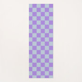 Zacht blauw en lavendel geruit yogamat (Voorkant)