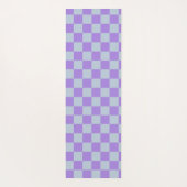 Zacht blauw en lavendel geruit yogamat (Achterkant)