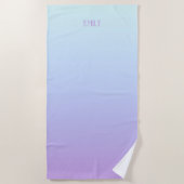 Zacht blauw en paarse gradiëntachtergrond strandlaken (Voorkant)