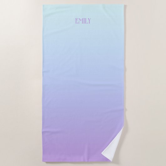 Zacht blauw en paarse gradiëntachtergrond strandlaken (Voorkant)