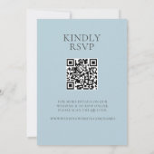 Zacht Blauw en Roze Bloemen klassieke QR CODE RSVP Kaart (Achterkant)