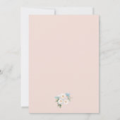 Zacht Blauw en Roze Bloemen Script BRUILOFT Save The Date (Achterkant)