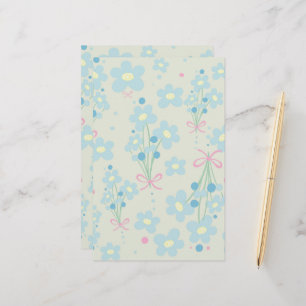 Zacht blauw en roze harmonie briefpapier