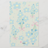 Zacht blauw en roze harmonie briefpapier (Achterkant)
