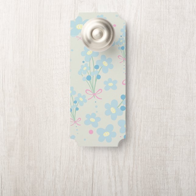 Zacht blauw en roze harmonie deurhanger (Op knop)