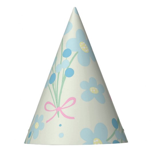 Zacht blauw en roze harmonie feesthoedjes (Voorkant)