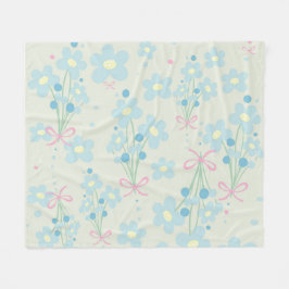 Zacht blauw en roze harmonie fleece deken