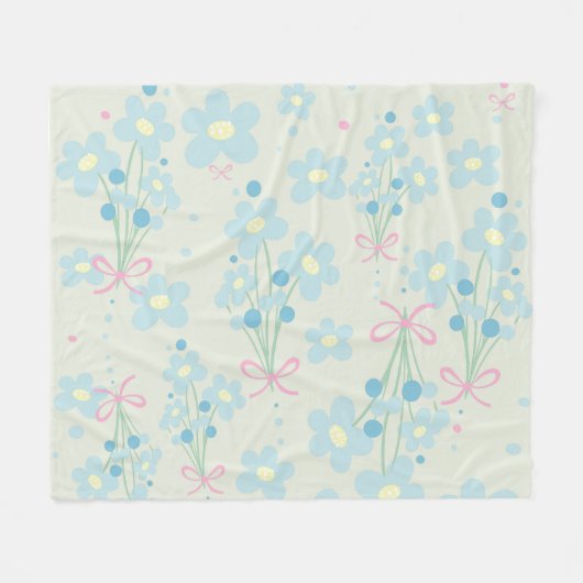 Zacht blauw en roze harmonie fleece deken (Voorkant (Horizontaal))