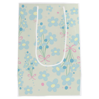 Zacht blauw en roze harmonie medium cadeauzakje