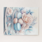 Zacht blauw en roze macaron Delight Legpuzzel (Horizontaal)
