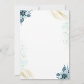 Zacht Blauw en Wit Bloemen bruiloft Kaart (Achterkant)