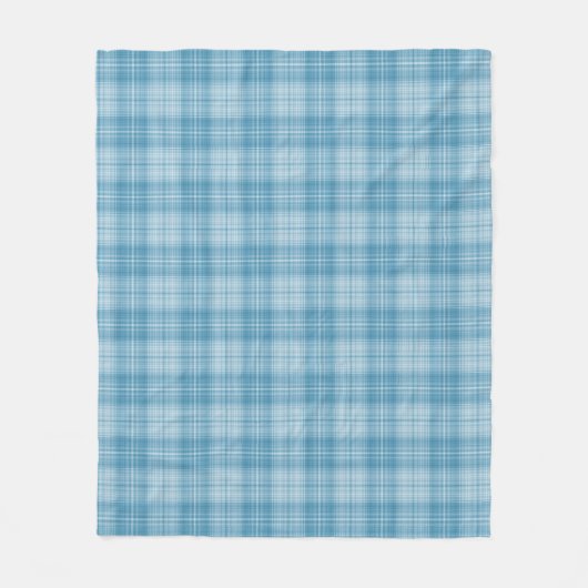 Zacht Blauw en Wit Plaid Fleece Deken (Voorkant)