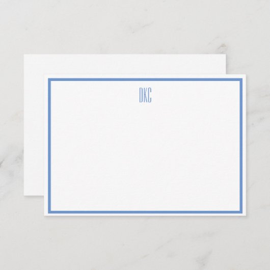 Zacht blauw en witte platte Kaart (Voorkant / Achterkant)