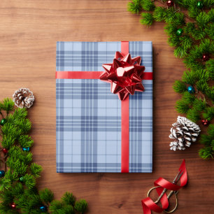 Zacht Blauw Geruit Naadloos Patroon Cadeaupapier