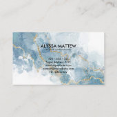 Zacht Blauw Glitter Monogram Naam Initiaal Visitekaartje (Achterkant)