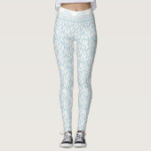 Zacht Blauw Golf & Scallop Patroon Leggings (Voorkant)