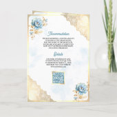 Zacht Blauw Goud Kant Bloemen Indiase Peacock Brui (Achterkant)