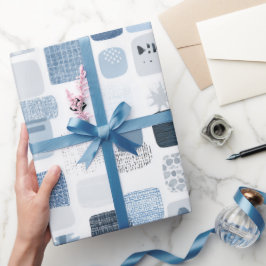 Zacht Blauw Grijs Balans Abstract Patroon Cadeaupapier