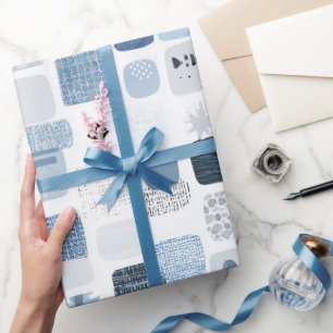 Zacht Blauw Grijs Balans Abstract Patroon Cadeaupapier